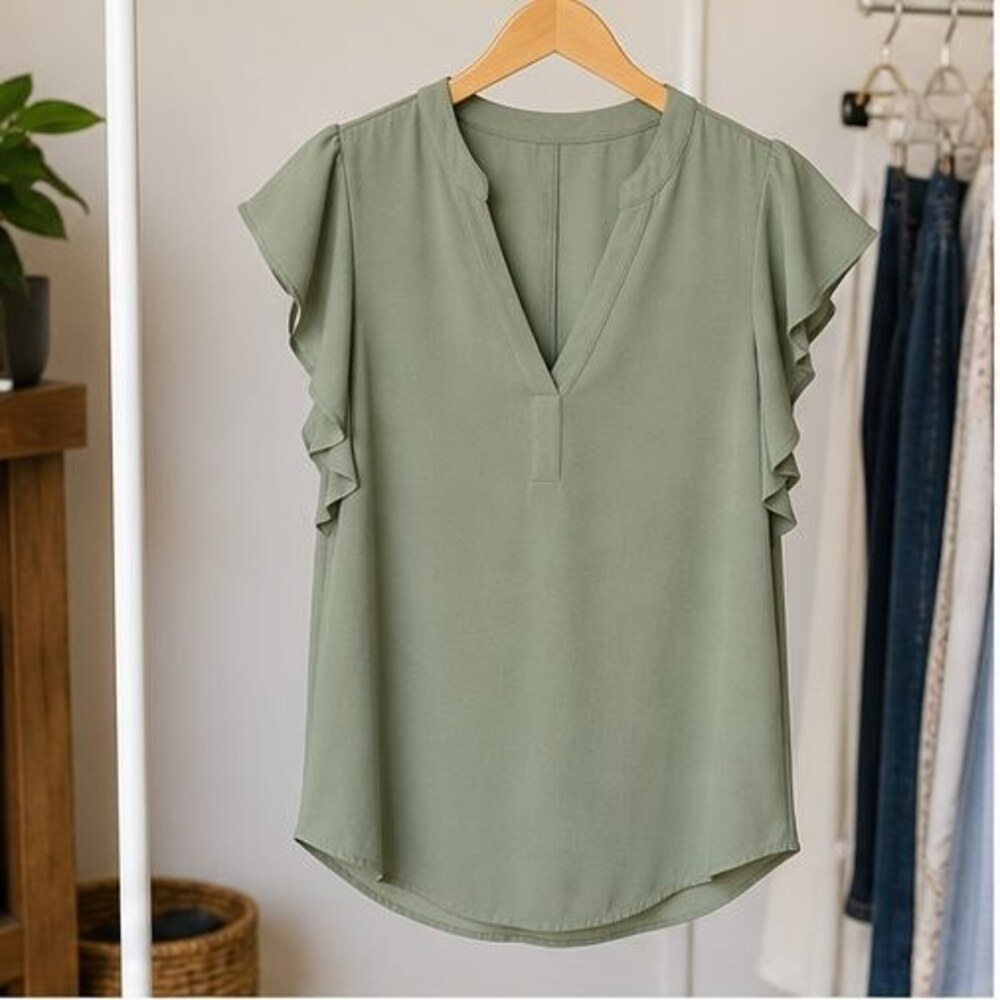 Sage V Neck Top